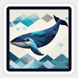 Geometric Whale Art Sticker